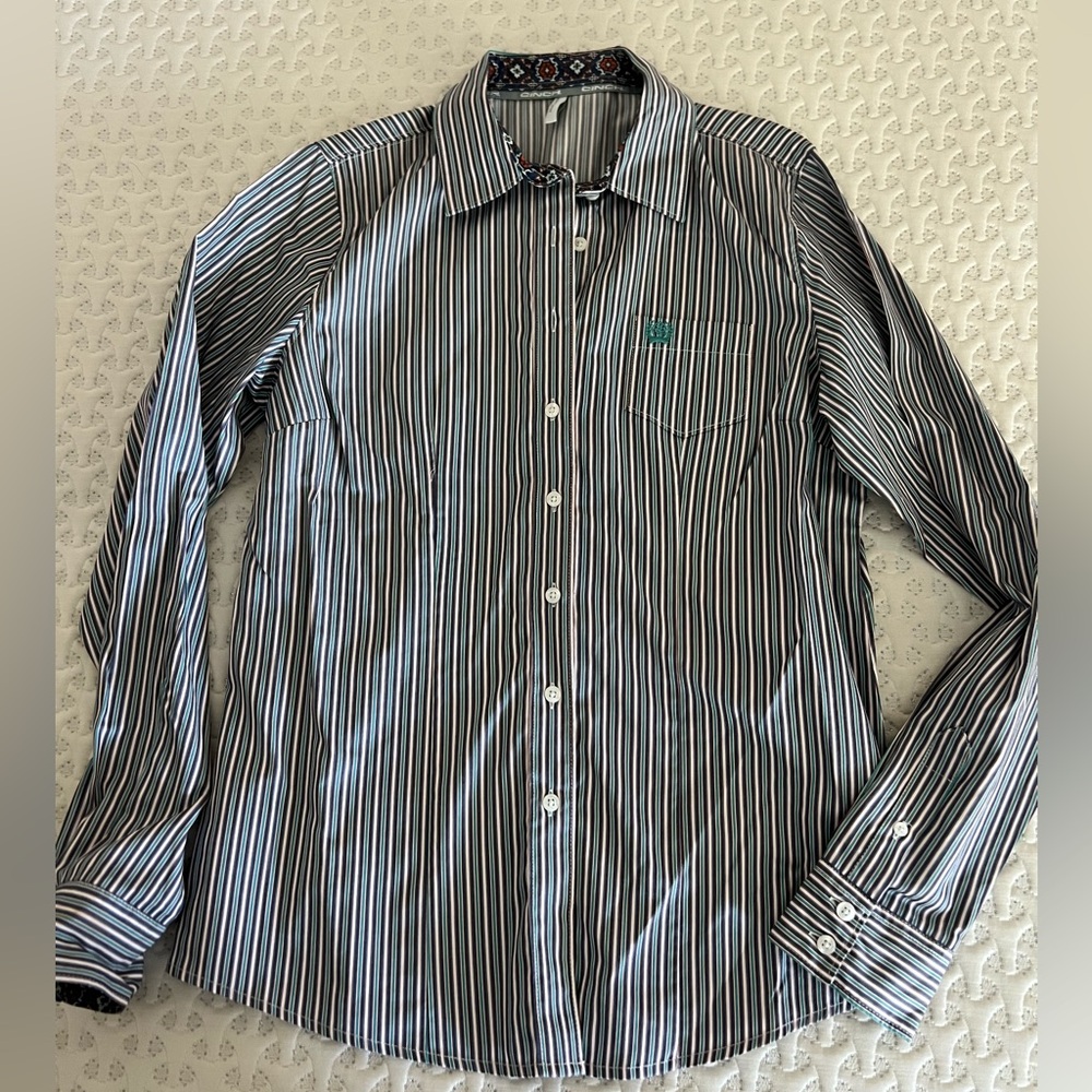 Cinch Womens Striped Button Up